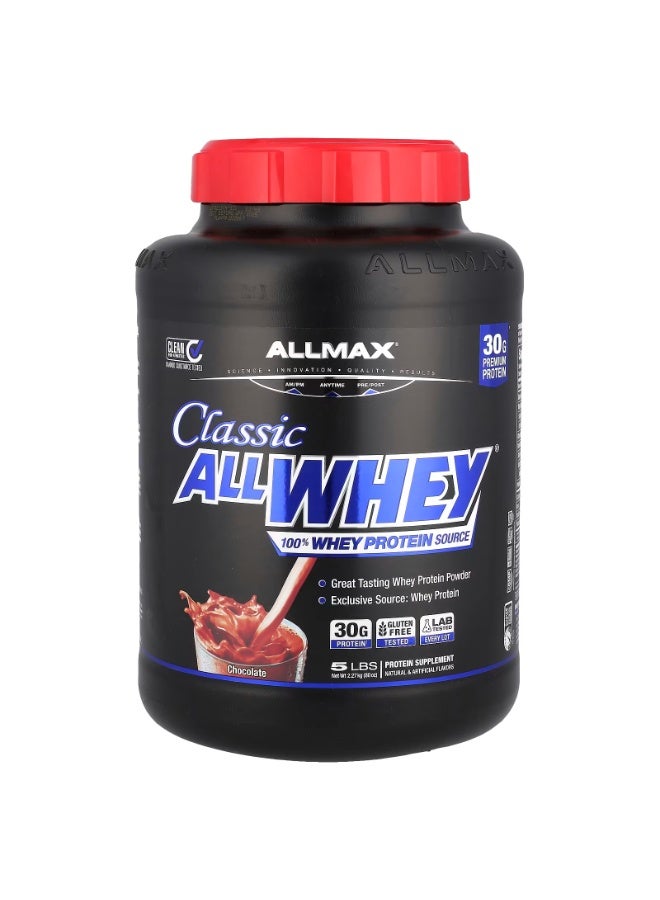 أول ماكس Classic AllWhey®‎، مصدر بروتين مصل اللبن 100%، الشوكولاتة، 5 رطل (2.27 جم) - Image 1
