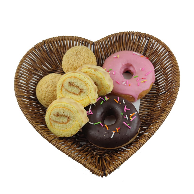 AMBOJIE Wicker Bread Basket,Handwoven Storage Basket for Fruit Basket Vegetables Cosmetics in Home Restaurant & Bakery (Heart-shaped 3Pack) - Image 4