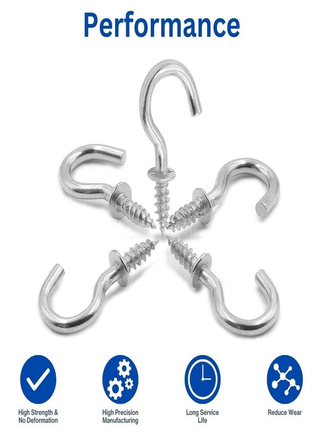 Profynd 2 Inch Steel Cup Ceiling J Hooks, Heavy Duty Wall Hooks for Hanging, Multipurpose Strong Holder for Kitchen, Bathroom, LED Light, Clothes, Plants, etc (10 Pcs, PR1001-200in) - Image 2
