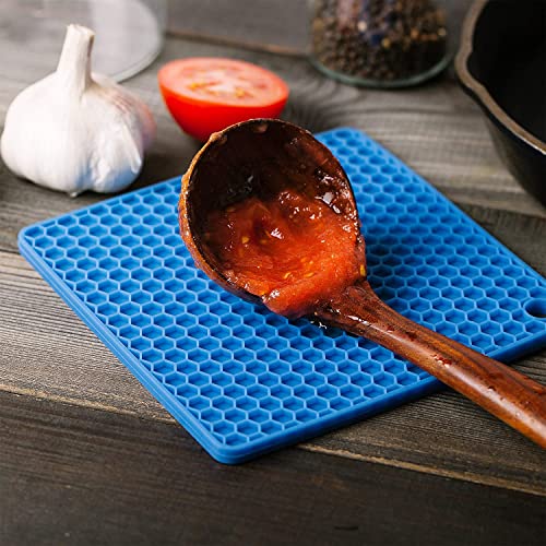 FS COOL Silicone Trivet Pot Mat, Silicone Pot Holders for Hot Pan and Pot Pads. Heat Resistant Mats for Tables Placemats,Countertops, Spoon Rest and Large Coasters (Square+Round -Pack of 6, Random) - Image 4