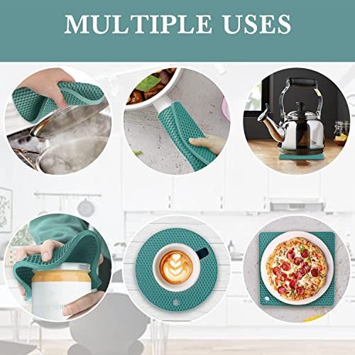 FS COOL Silicone Trivet Pot Mat, Silicone Pot Holders for Hot Pan and Pot Pads. Heat Resistant Mats for Tables Placemats,Countertops, Spoon Rest and Large Coasters (Square+Round -Pack of 6, Random) - Image 3