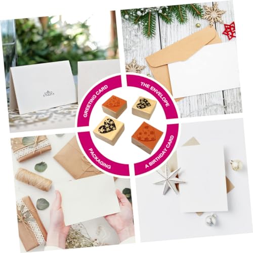 Oytra Wooden Heart Rubber Stamps Set of 4 for Scrapbooking Card Making Paper Crafts DIY Journals Home Decor & Kids Craft Printing - Image 2