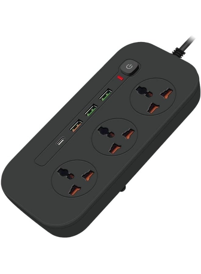 Raxoom Plug, AC Outlet, Power Strip, Multi-Wire Smart Extension Cable, Power Strip, PD, USB, C Port, Phone Charging Network Filter (Color : T19 Black, Size : B)  - Image 1