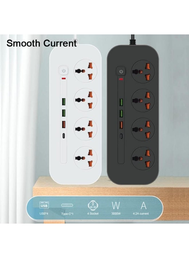 Raxoom Plug, AC Outlet, Power Strip, Multi-Wire Smart Extension Cable, Power Strip, PD, USB, C Port, Phone Charging Network Filter (Color : T19 Black, Size : B)  - Image 4