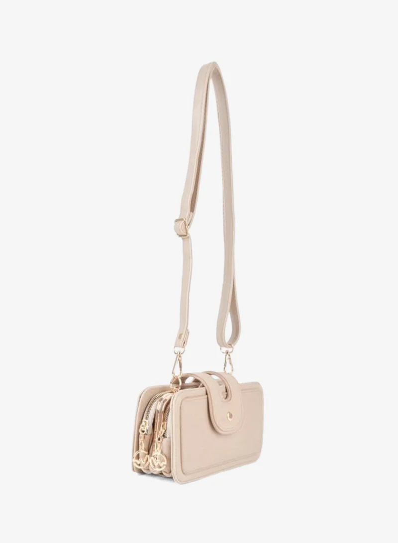 Women's Gonca Vizon 3-Compartment Small Size Coin Zipper and Snap Closure Hand, Arm and Shoulder Bag.