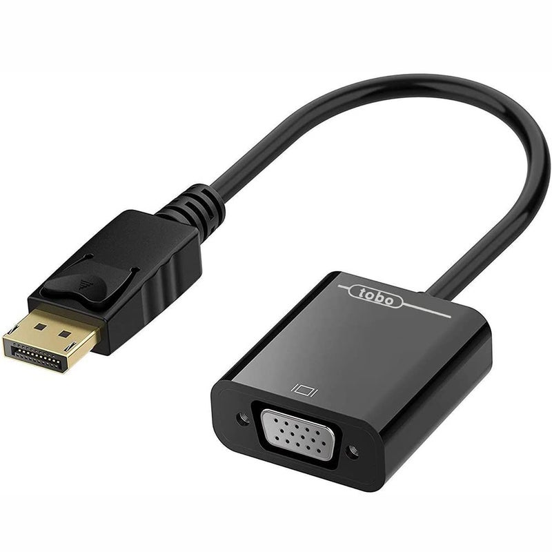 Tobo DisplayPort (DP) to VGA Adapter, Gold-Plated Display Port to VGA Adapter (Male to Female) Compatible with Computer, Desktop, Laptop, PC, Monitor, Projector, HDTV-TD-260TC. - Image 1