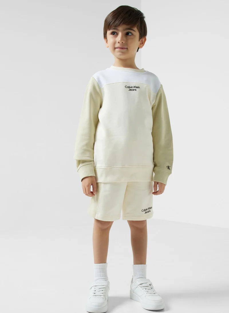 Calvin Klein Jeans Youth Color Block Sweatshirt & Shorts Set
