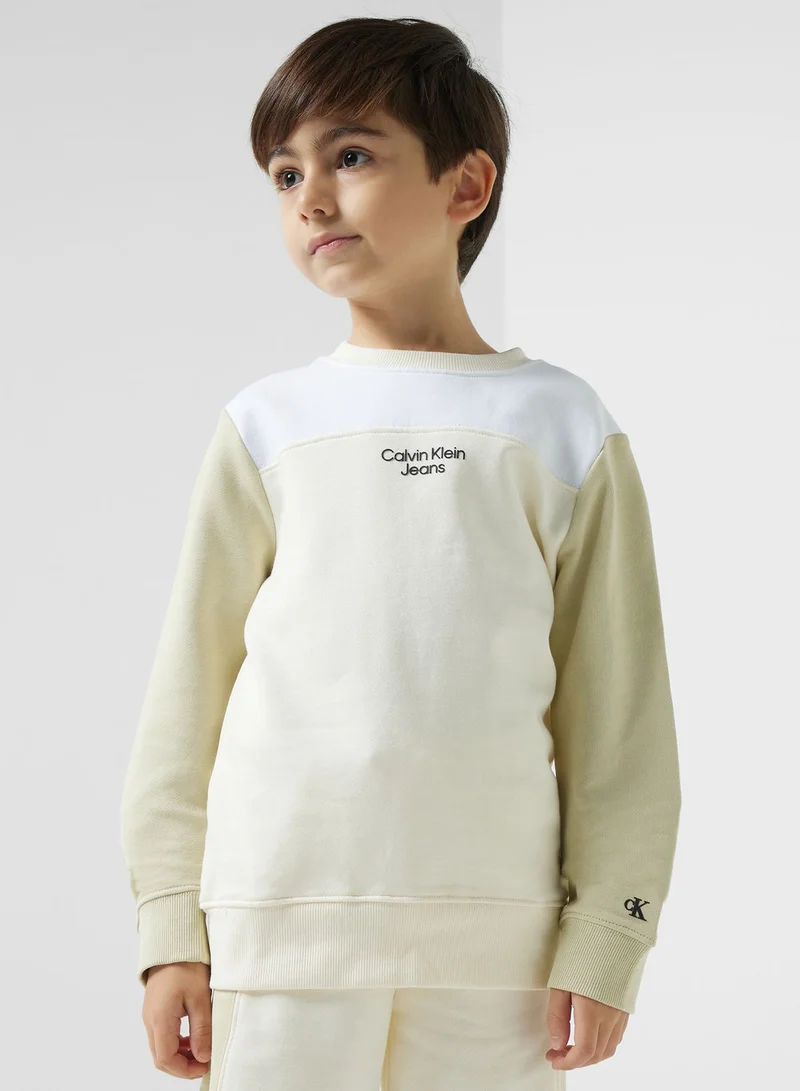 Calvin Klein Jeans Youth Color Block Sweatshirt & Shorts Set