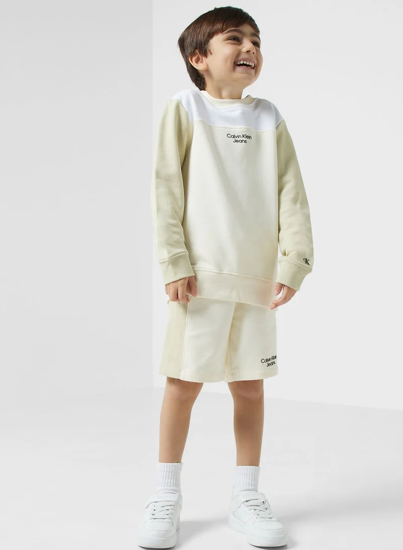 Calvin Klein Jeans Youth Color Block Sweatshirt & Shorts Set