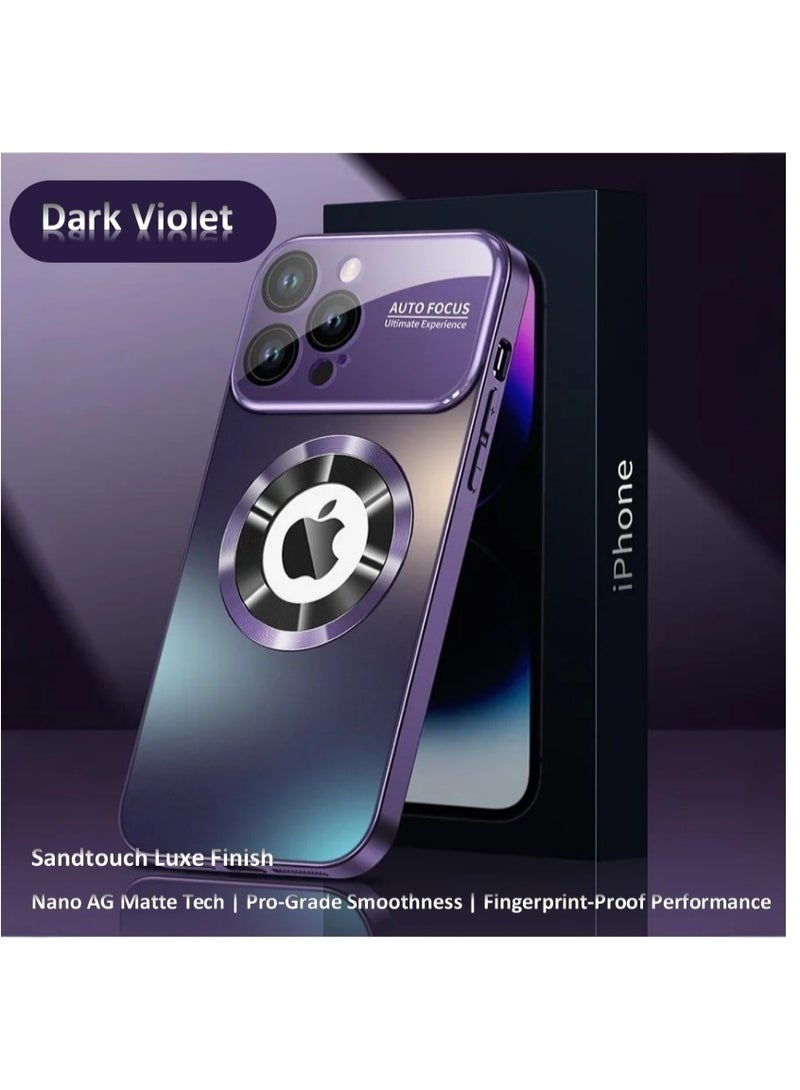 Stylish Large Window Case for iPhone 16 Pro - Compatible with MagSafe Slim Matte Finish Shockproof Phone Case with Showcase, Full Camera Lens Protection, Anti-Fingerprint Dustproof TPU Cover (Purple) - Image 2