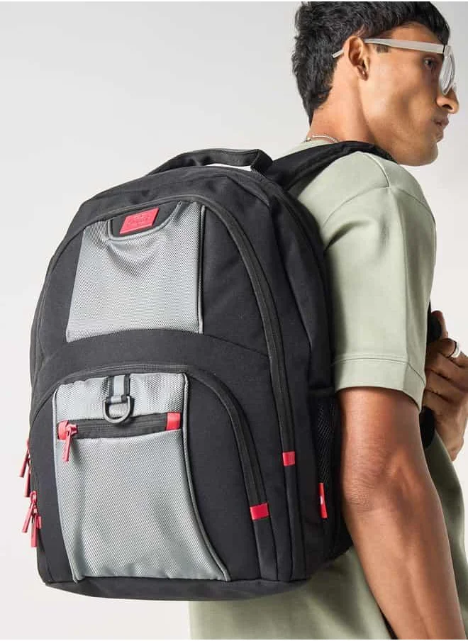 Ecko Unltd. Ecko Unltd Panel Detail Backpack with Adjustable Straps and Zip Closure