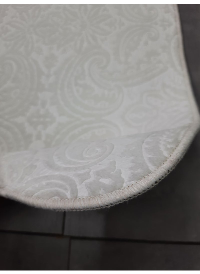 Bonny Home 3-Piece Cream Ultrasoft Patterned Toilet Set Bathroom Rug Mat Set  - Image 4