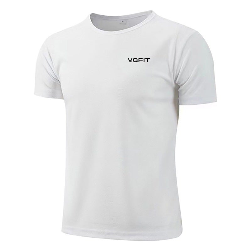 Sports short-sleeved men''s T-shirt fitness quick-drying mesh summer muscle rolling iron bodybuilding training bottoming shirt foreign trade - Image 2