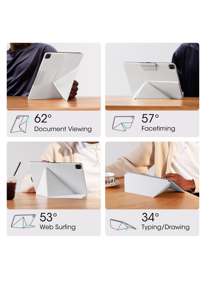 PITAKA iPad Pro 11 Inch Case, Compatible with iPad Air M3/M2 11 Inch (4-7th Gen) & 2022/2021/2020/2018 iPad Pro 11 (1-4th Gen), Portrait/Landscape Magnetic Case with 4 Standing Angles - White - Image 2