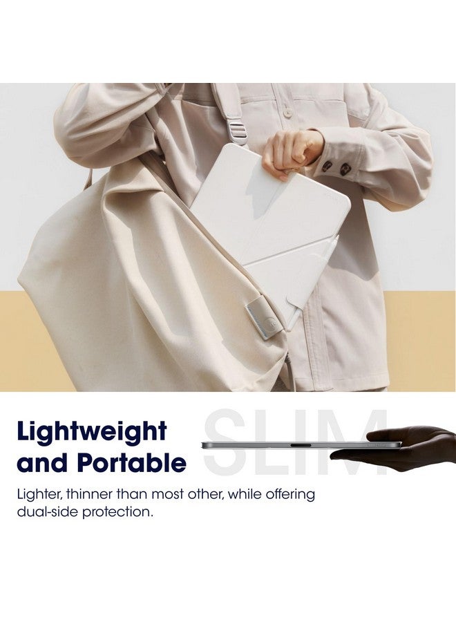 PITAKA iPad Pro 11 Inch Case, Compatible with iPad Air M3/M2 11 Inch (4-7th Gen) & 2022/2021/2020/2018 iPad Pro 11 (1-4th Gen), Portrait/Landscape Magnetic Case with 4 Standing Angles - White - Image 4