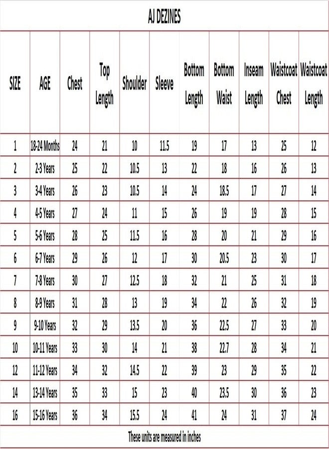 AJ DEZINES Kids Ethnic Wear Kurta Pyjama Waistcoat Set for Boys (636-MAROON-7) - Image 3