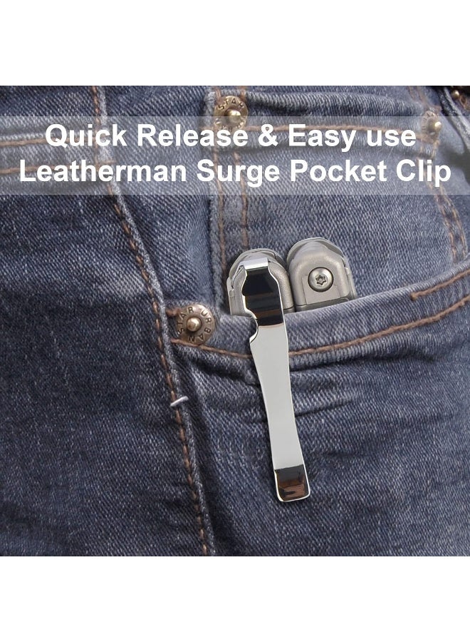 iGuerburn Pocket Clips for Leatherman Surge, Surge Pocket Clip as Leatherman Surge Accessories - (Not for Other Leatherman Models) - Silver  - Image 5