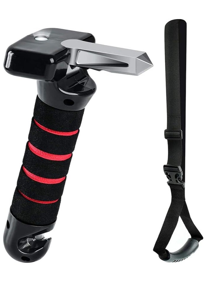 عام مقبض دعم السيارة، مقبض مساعدة السيارة 4 في 1، عوامة تعتمد عليها لمساعدة المشي، مقبض الباب، عصا المشي، مقبض القبض، شريط التقاط، مع فلاش إضاءة LED، قاطع حزام الأمان، مقبض السلامة للمساعدة في الوقوف، من النايلون معدل للمساعدة في الوقوف، مقبض أمان للأشخاص الكبار. - Image 1