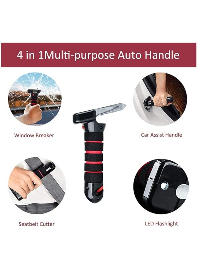 عام مقبض دعم السيارة، مقبض مساعدة السيارة 4 في 1، عوامة تعتمد عليها لمساعدة المشي، مقبض الباب، عصا المشي، مقبض القبض، شريط التقاط، مع فلاش إضاءة LED، قاطع حزام الأمان، مقبض السلامة للمساعدة في الوقوف، من النايلون معدل للمساعدة في الوقوف، مقبض أمان للأشخاص الكبار. - Image 3