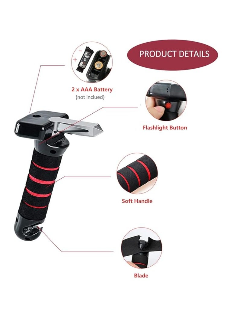 عام مقبض دعم السيارة، مقبض مساعدة السيارة 4 في 1، عوامة تعتمد عليها لمساعدة المشي، مقبض الباب، عصا المشي، مقبض القبض، شريط التقاط، مع فلاش إضاءة LED، قاطع حزام الأمان، مقبض السلامة للمساعدة في الوقوف، من النايلون معدل للمساعدة في الوقوف، مقبض أمان للأشخاص الكبار. - Image 4