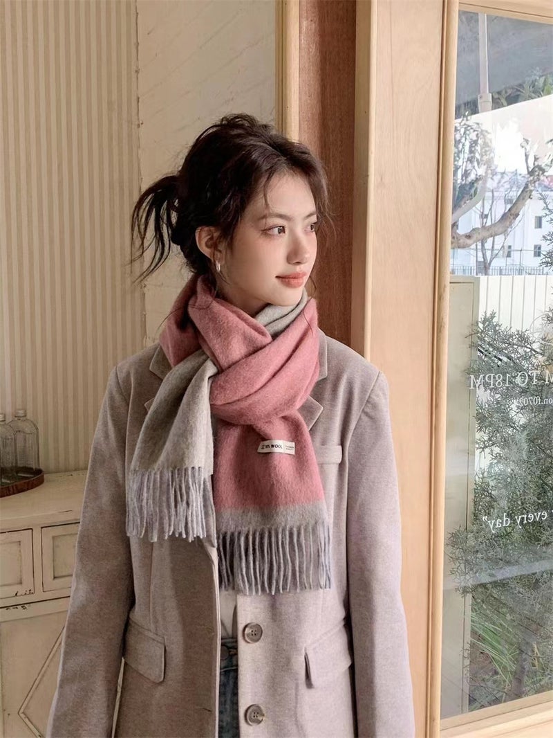100% wool scarf plaid scarf 22# - Image 1