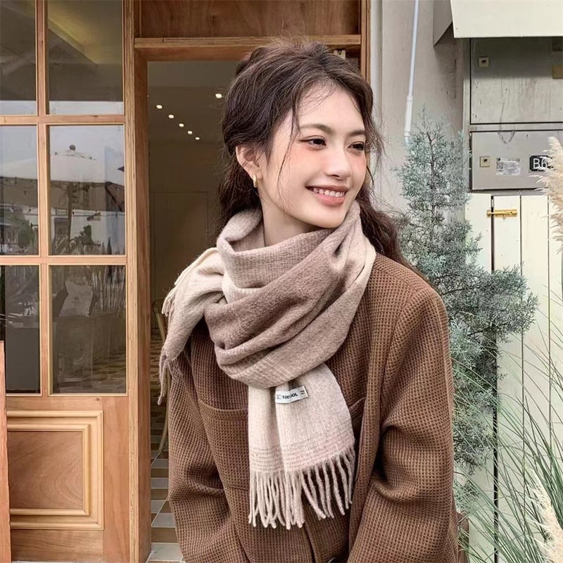 100% wool scarf plaid scarf 22# - Image 4