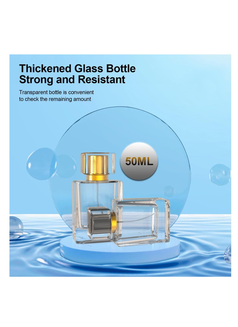 Generic - Refillable Glass Perfume Spray Bottle 50ml (1.7oz) - Large Empty Travel Atomizer, Leak-Proof & BPA-Free Replacement Perfume Bottles for Men & Women (2 Pack) - Image 1