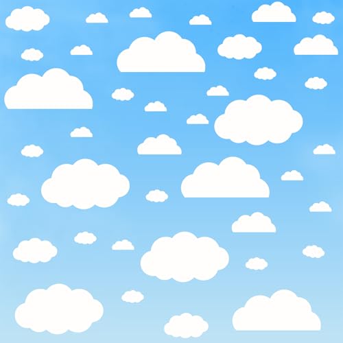 AOWDIAO Cloud Wall Decals - 40 Peel and Stick Clouds Stickers - Assorted Shapes and Sizes for Nursery, Bedroom, Classroom Decor - Image 3