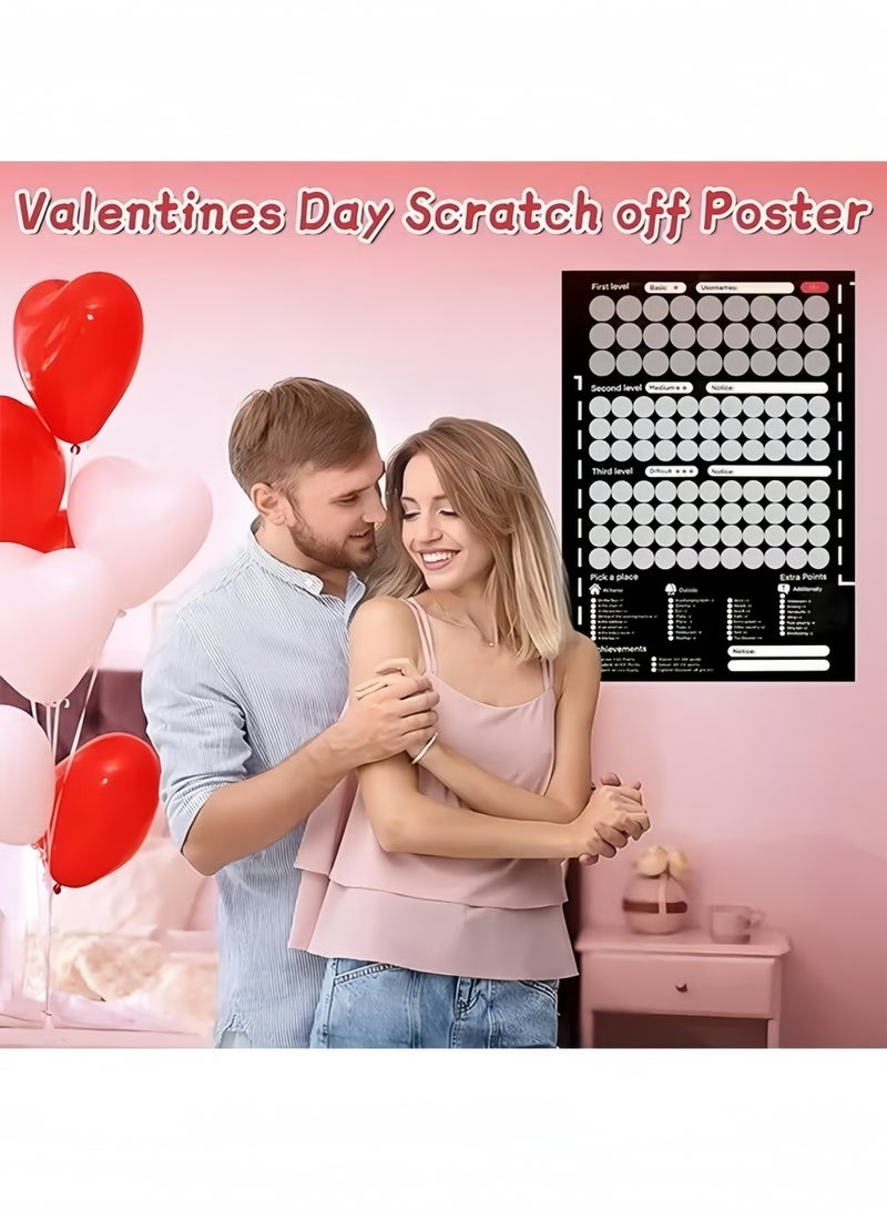 Scratch Off Poster for Couples with 104 Date Night Tasks, Romantic Game with Conversation Starters, Challenges and Fun Ideas, Couples Activity Gift for Relationship Bonding - Image 2