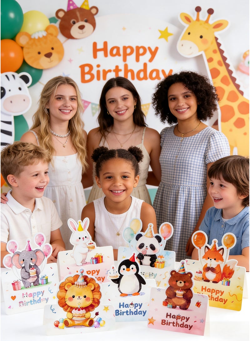 MOOCO 40PCS Birthday Cards,3D Animal Birthday Postcard,Birthday Party Greeting Card,Blessing Card, Greeting Birthday Cards Set for Family, Kids, Friends, Her /Him /Women/ Men,Cute - Image 5