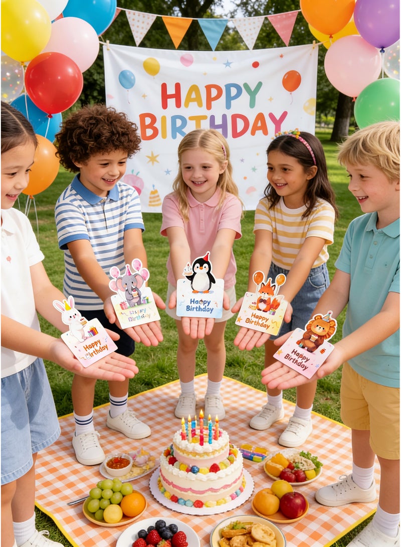 MOOCO 40PCS Birthday Cards,3D Animal Birthday Postcard,Birthday Party Greeting Card,Blessing Card, Greeting Birthday Cards Set for Family, Kids, Friends, Her /Him /Women/ Men,Cute - Image 4