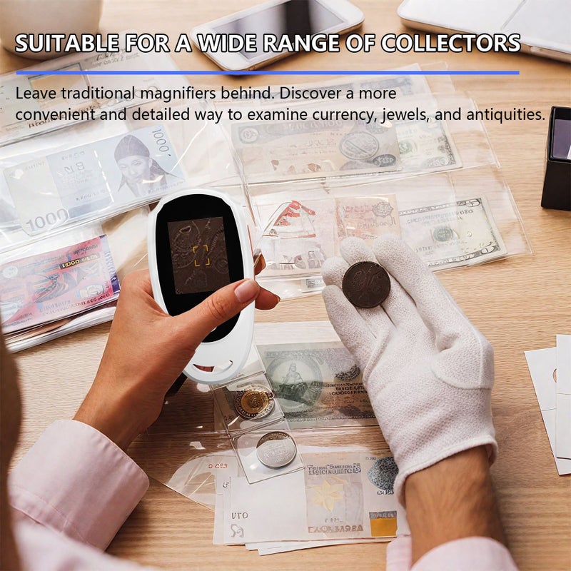 White Handheld Digital Microscope 500X 2 Inch IPS Screen Portable USB - Image 3