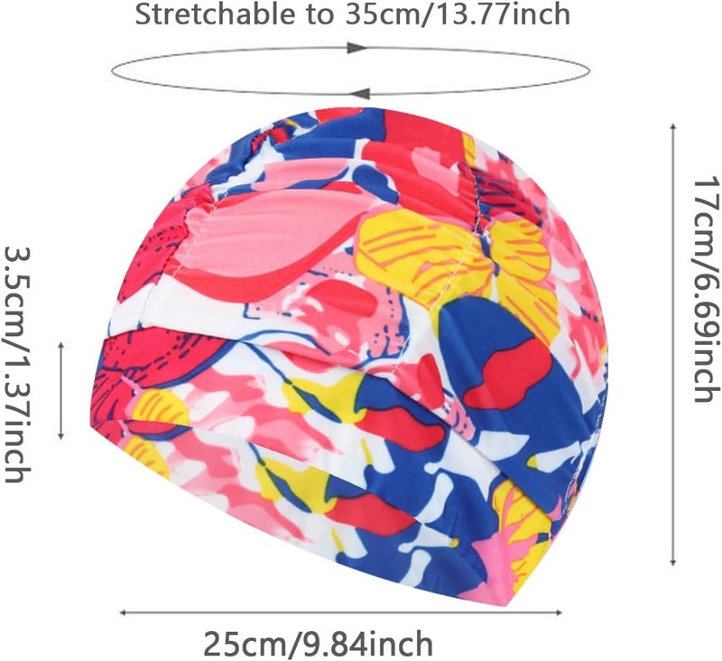 Ewandastore Colorful Pleated Nylon Cloth Swim Cap Large Swimming Cap Hot Spring Bathing Caps for Adult Men Women Long Hair - Image 2