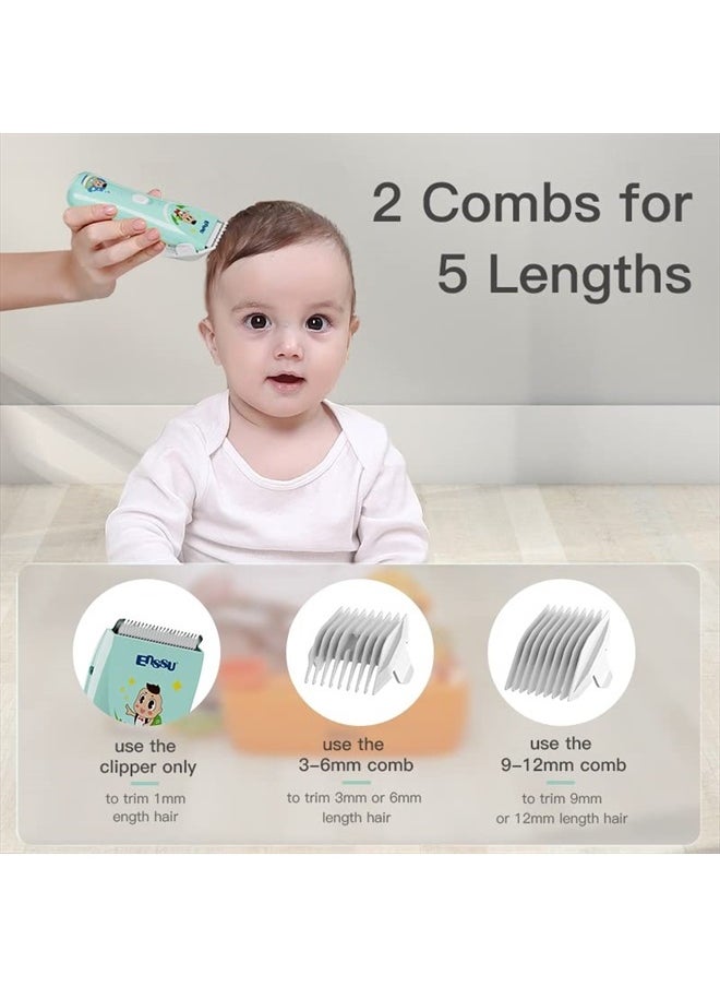 ENSSU - Baby Hair Clippers, Lower Noise Haircut Trimmers for Children with Autism and Sensory Sensitivity, Babies Infant Kids Waterproof Hair Cutting Kits - Image 1