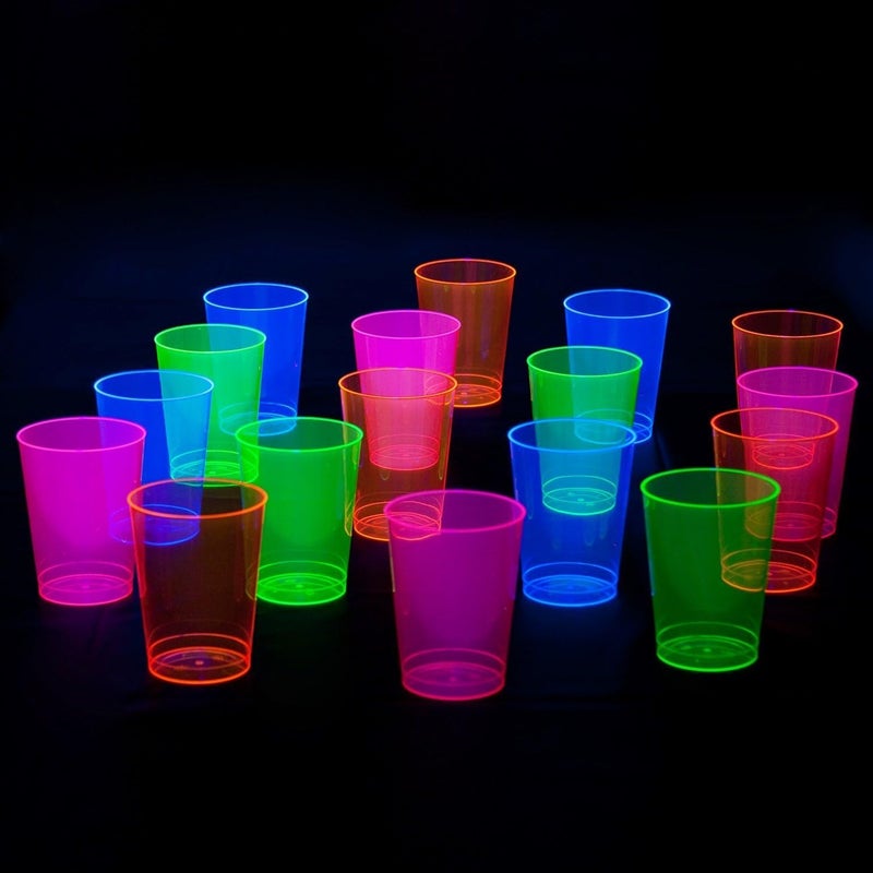 Party Essentials 50-Count Assorted Neon Plastic Cups - 10 Ounce - Image 3