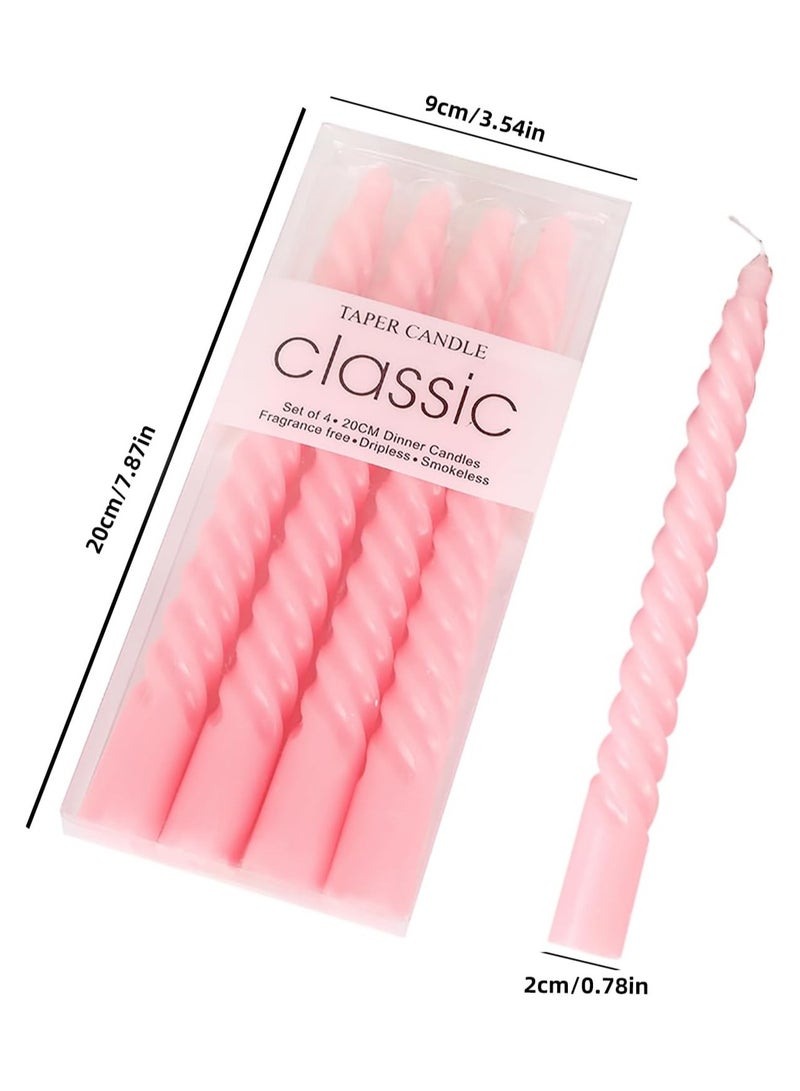 كلاسيك شموع لولبية مستدقة، 8 بوصة-مجموعة من 4 شموع مستدقة، شمعة طويلة، شموع طويلة، أعواد شموع طويلة، شمعة لولبية مستدقة، عشاء منزلي، حفلات، زفاف، هالوين - Image 2