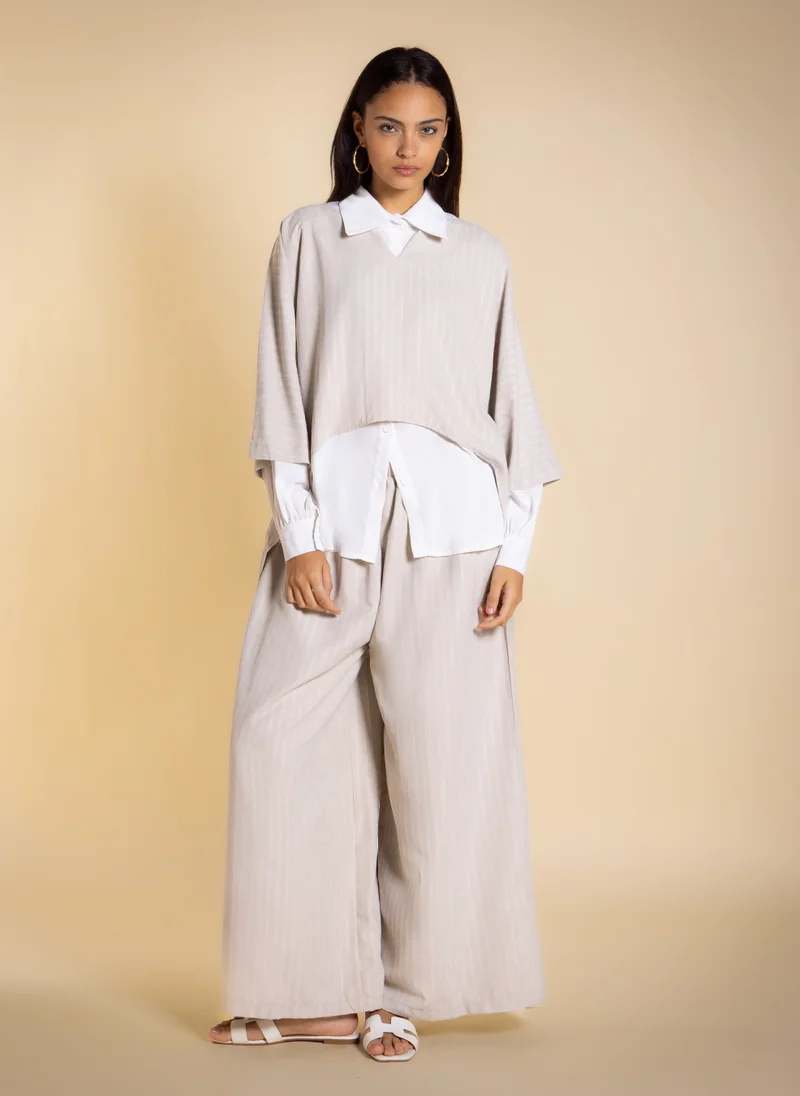 SHAPES STRIPE SHIRT SET