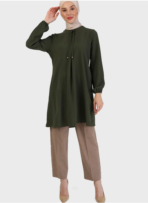 Puff Sleeve Drawstring Tunic