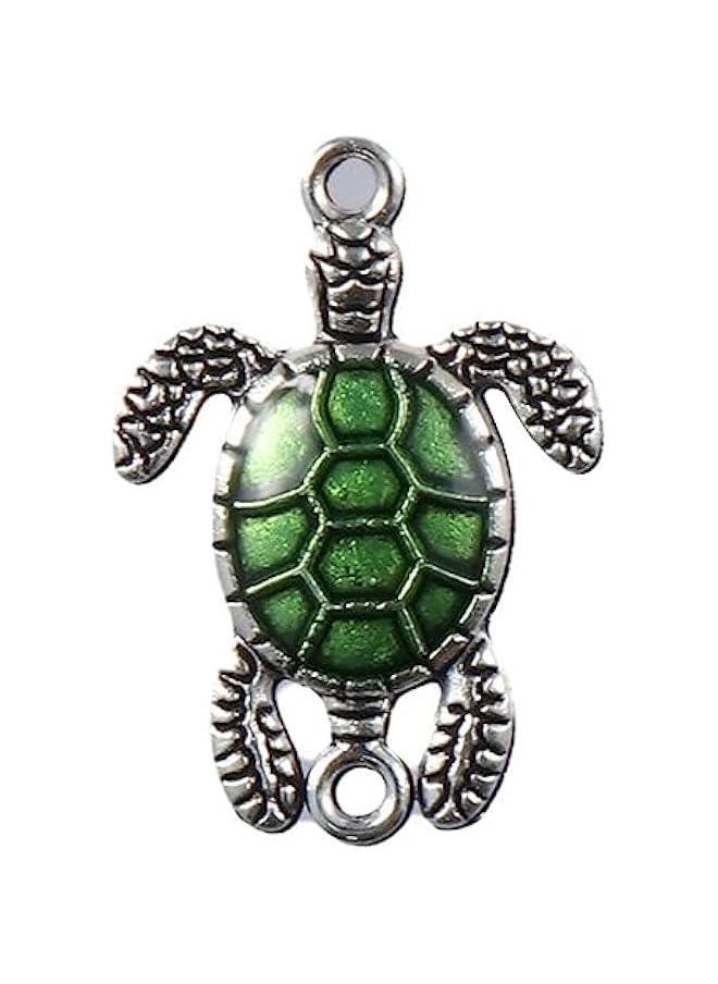 Generic 40Pcs Enamel Sea Turtle Pendant Links,Ocean Animal Tortoise Double Loops Metal Charms for DIY Jewelry Making Necklace Bracelet Earing Craft  - Image 3