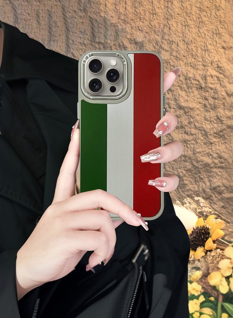 For iPhone 15 Pro Case Hard PC Protective Cover – Slim Shockproof Back Cover with Raised edges Camera Protection - Italy Flag Titanium - Image 4