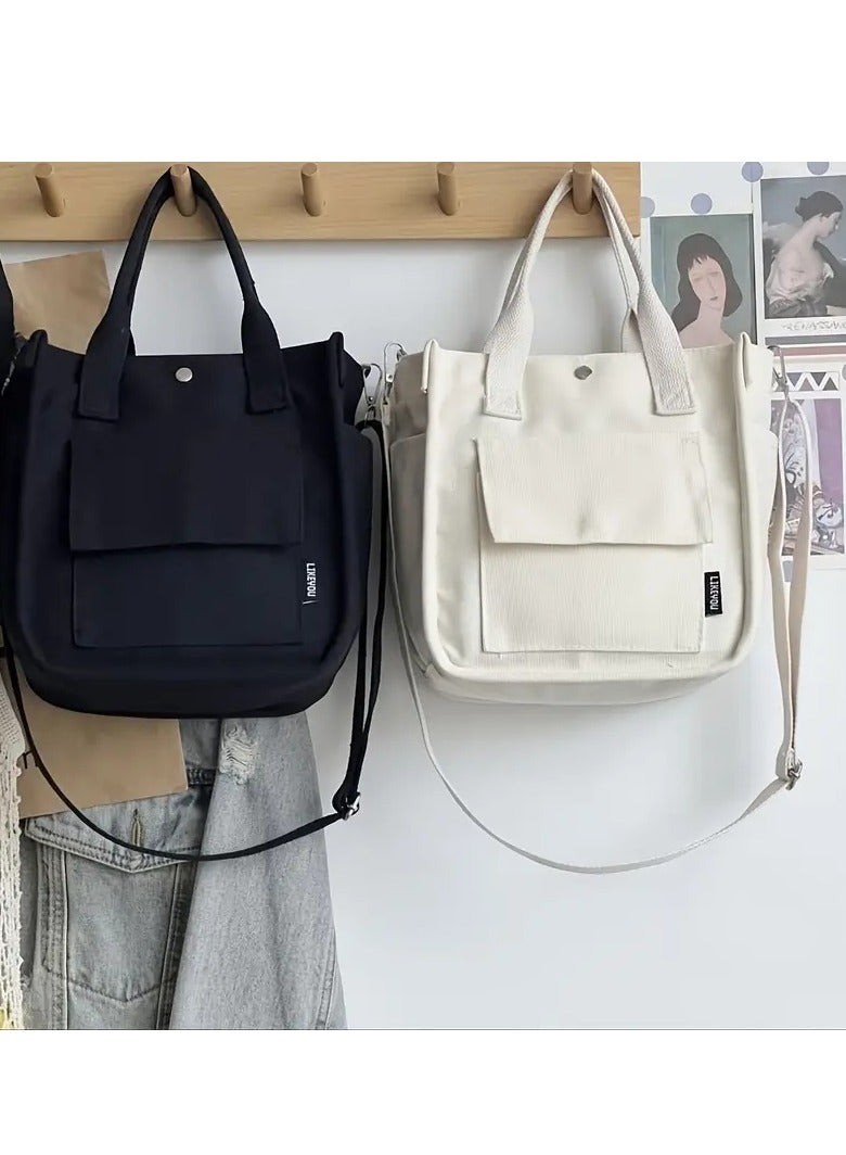 Minimalist Solid Color Square Satchel Bag, All-Match Top Handle Handbag For Daily Use, Commuter Bag With Multi Pockets (8.26'' * 5.11'' * 8.66'' ) - Image 4