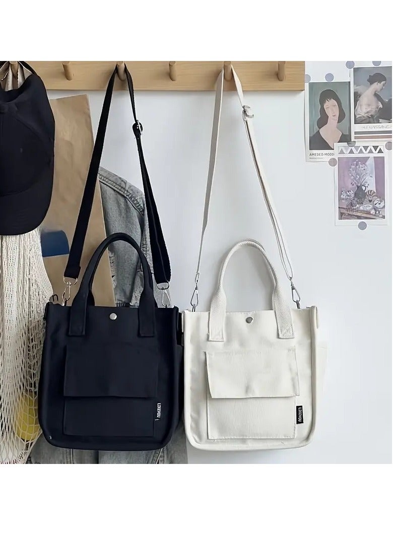 Minimalist Solid Color Square Satchel Bag, All-Match Top Handle Handbag For Daily Use, Commuter Bag With Multi Pockets (8.26'' * 5.11'' * 8.66'' ) - Image 2