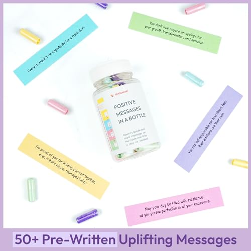 Sensemory 50+ Positive Messages in a Bottle, Affirmations Card, Self Care Gifts for Women, Back To School Gift For Teachers, Gifts for Women Birthday Unique, Best Friend Gift - Image 3