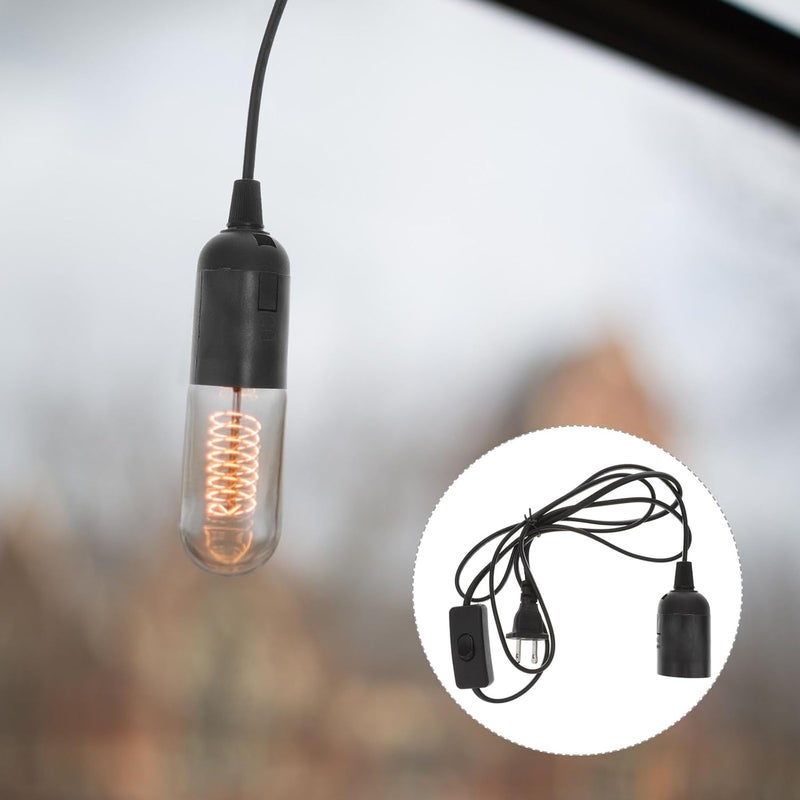 Kisangel 2 Pcs Black Pendant Light Cord with US Plug Hanging Lamp Socket Extension - Image 4