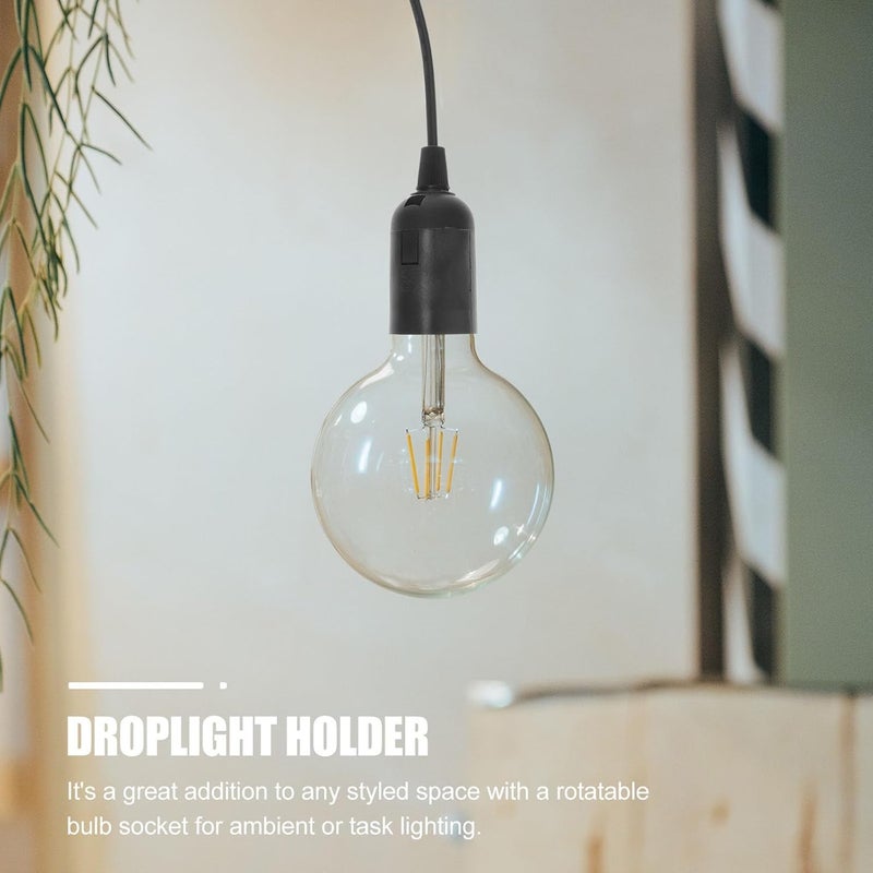 Kisangel 2 Pcs Black Pendant Light Cord with US Plug Hanging Lamp Socket Extension - Image 3