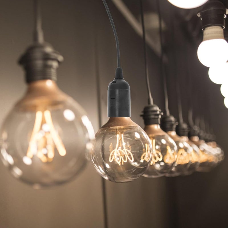 Kisangel 2 Pcs Black Pendant Light Cord with US Plug Hanging Lamp Socket Extension - Image 5