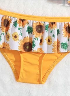 Shein Baby Sunflower Print Ruffle Neck Bikini Swimsuit - size 12-18 M  - Image 3