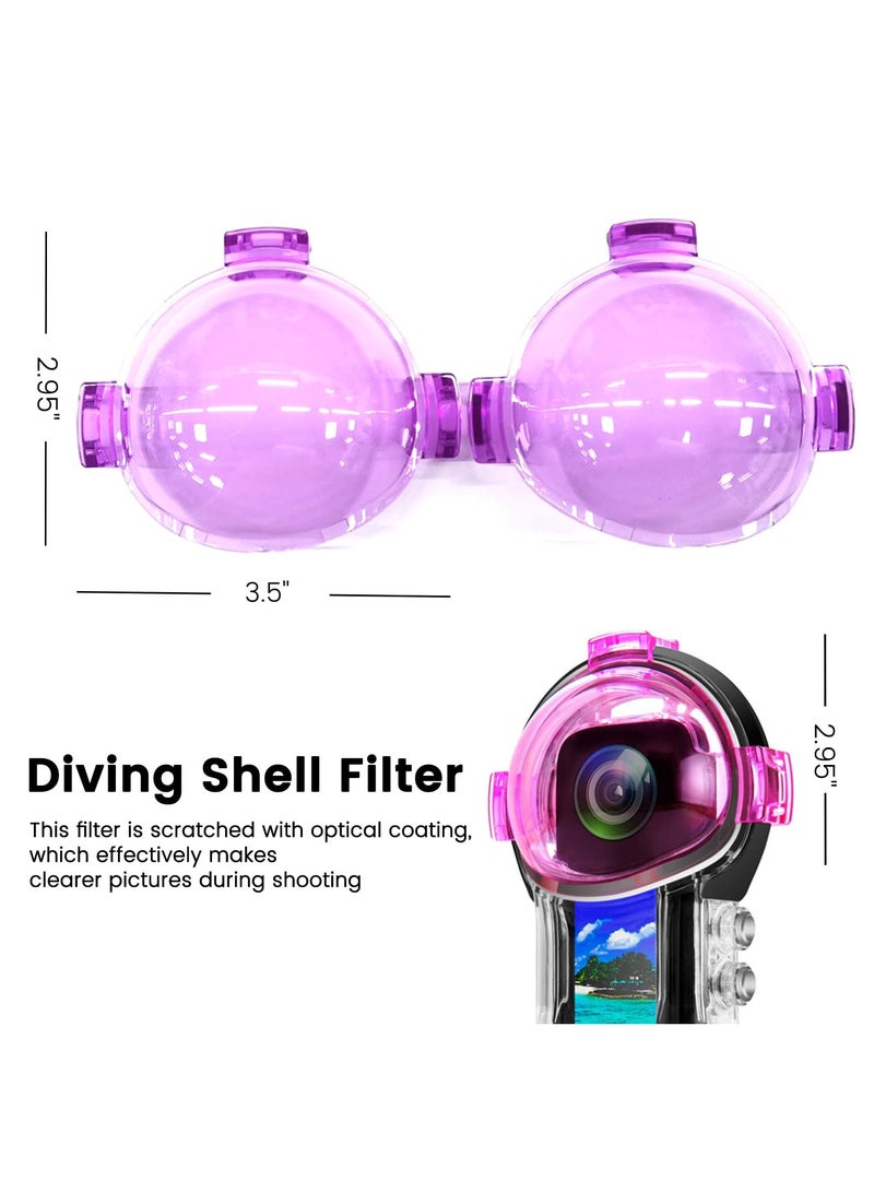 3 Pack for Insta360 X3 Official Waterproof Case Dive Filters - Red, Pink, Purple, Enhancing Underwater Video & Photography in Various Conditions, Color-Correcting Lens Accessories