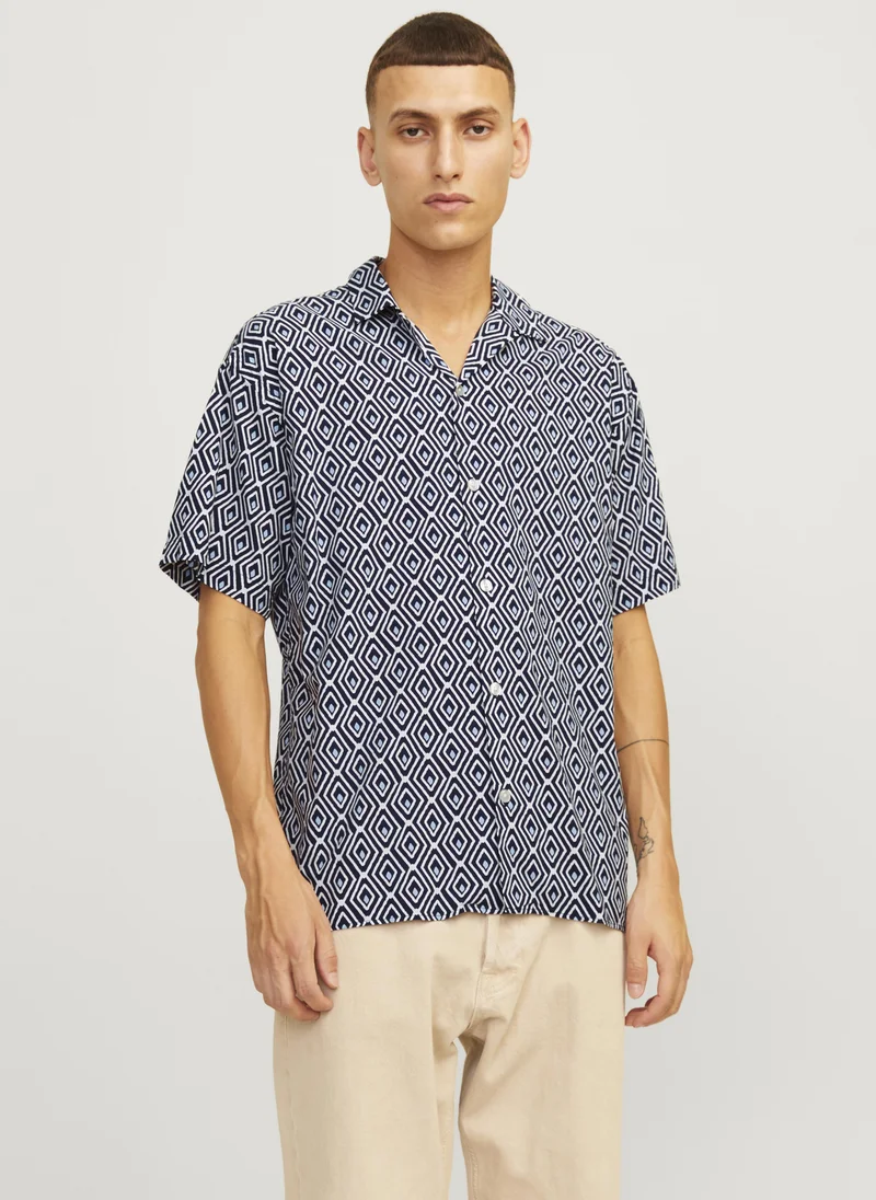 JACK & JONES Polka Dot Print Regular Fit Shirt