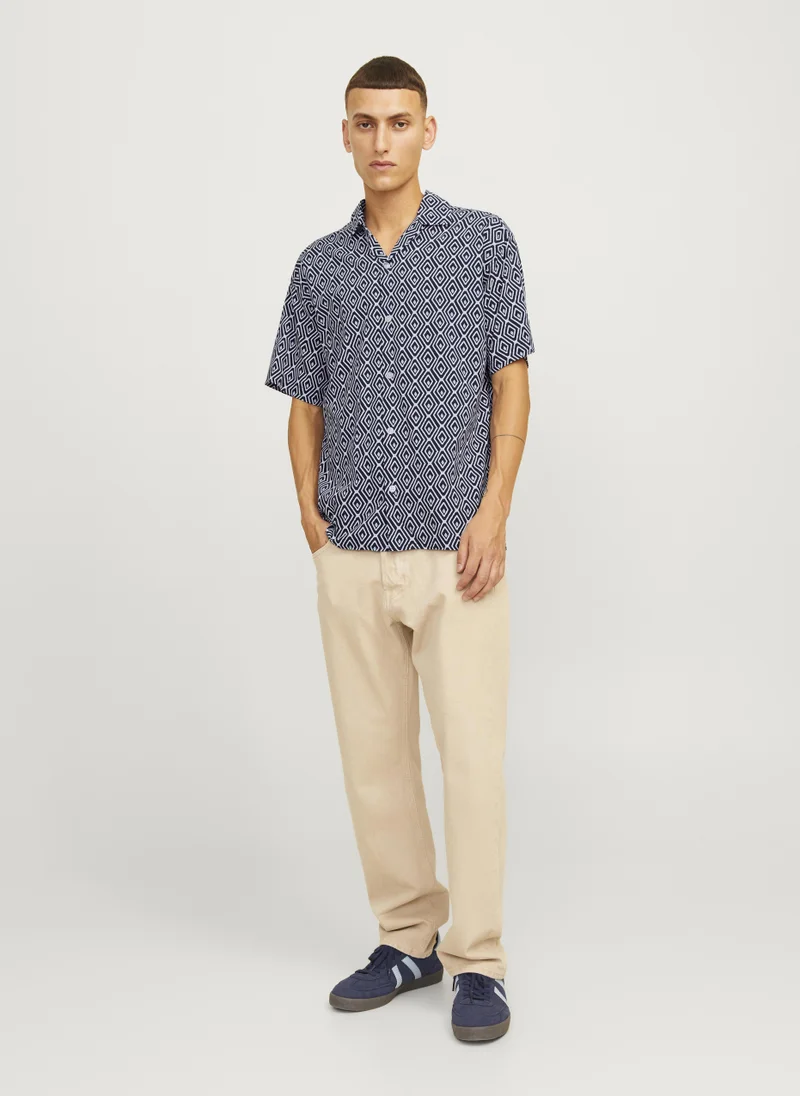 JACK & JONES Polka Dot Print Regular Fit Shirt